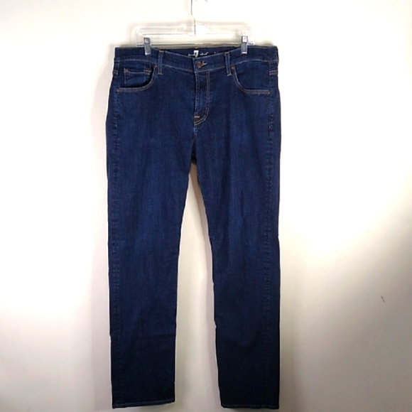 7 For All Mankind "Carsen" Dark Blue Slim Jeans Size 38 - Picture 1 of 9